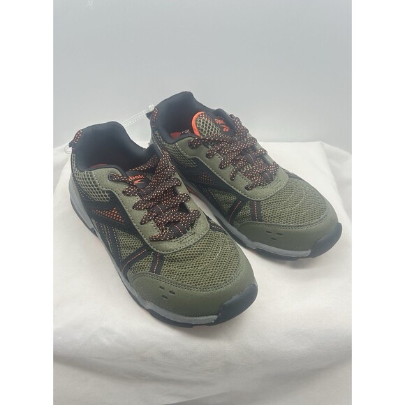 Reebok Kids Boy Size 5 Army Green Tennie Shoe Brand New